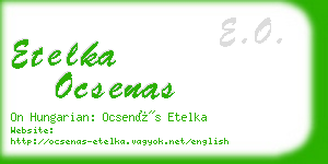 etelka ocsenas business card